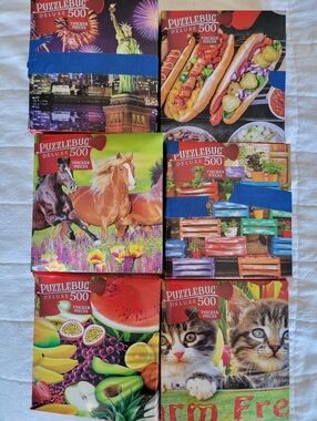 BOGO Set Of 6 Puzzlebug Deluxe 500 Piece Puzzles